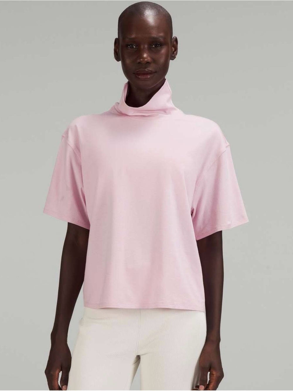Lululemon Relaxed-Fit Cotton-Blend Mockneck T-Shirt